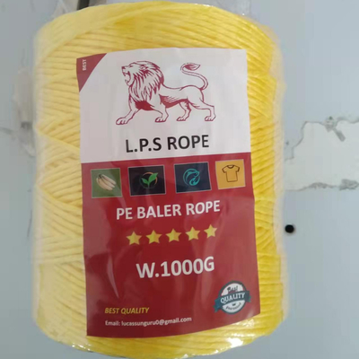 Yellow Color 2mm Pp Baler Twine 2MMx1000G 20PCS/PE Bag